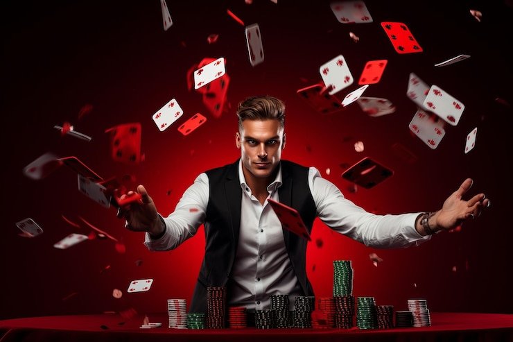 Antarmuka aplikasi rina4d menampilkan slot dan meja dealer langsung